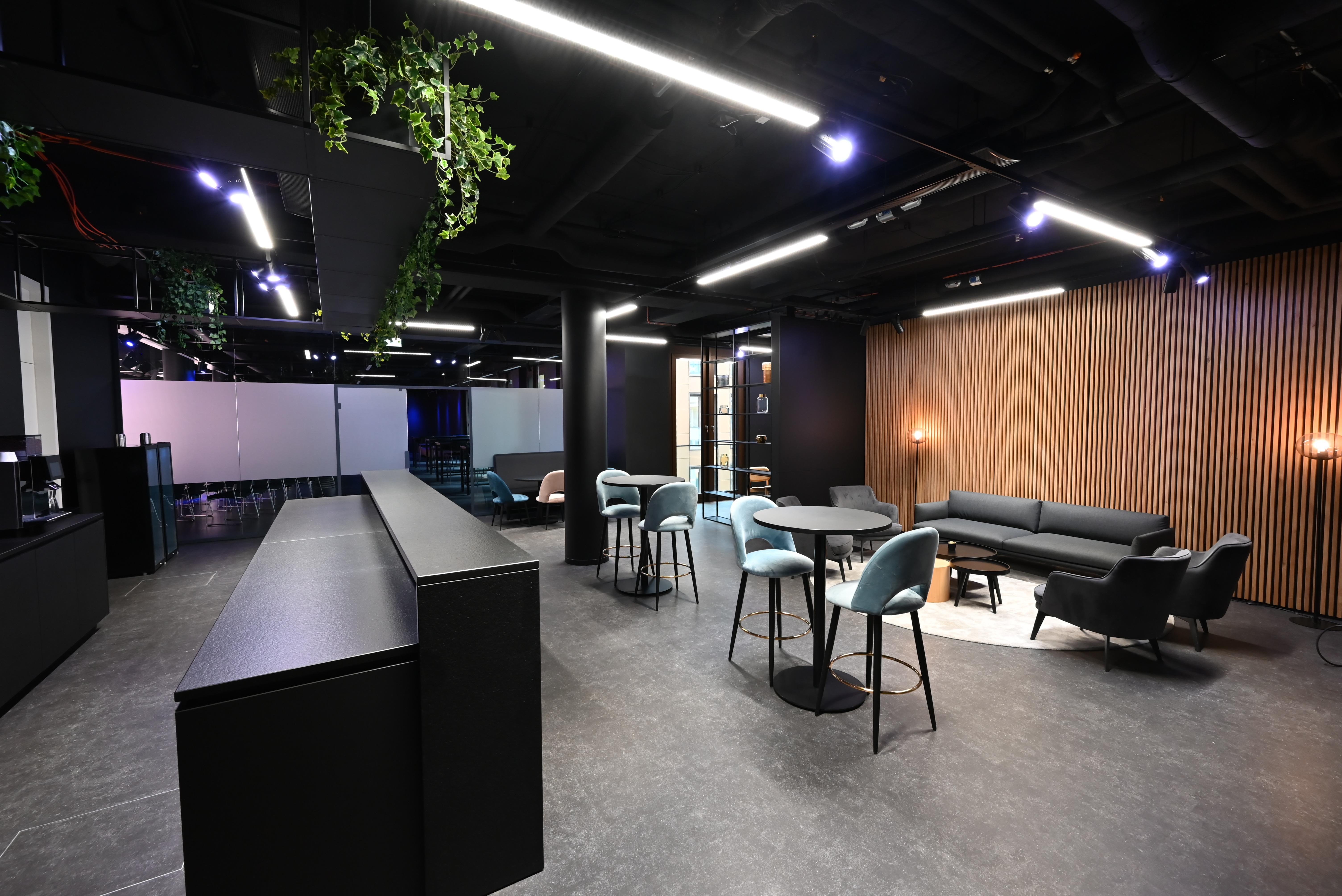 Horizon Hub — premium networking and reception area with VIP access.